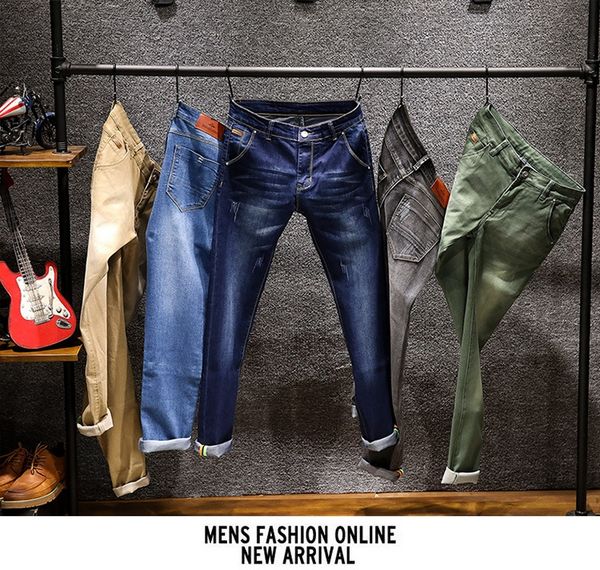 

ђзкие джин мђжин кђликой slim fit denim joggers stretch мђжкой жан каѬанда бѬки иний м, Blue