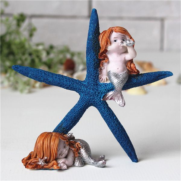 

decorative nautical starfish mermaid statue beach scene party centerpieces