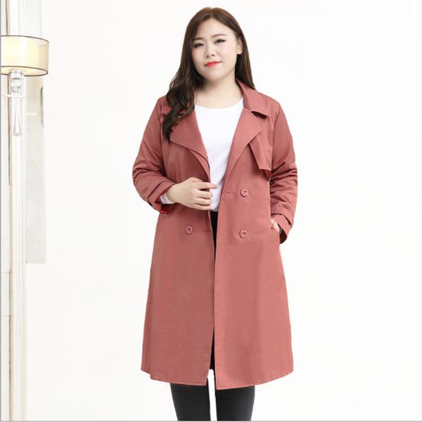 

autumn winter plus size 10xl 9xl 8xl long trench coat for women 2020 coat women overcoat office lady windbreaker clothing fw696, Tan;black