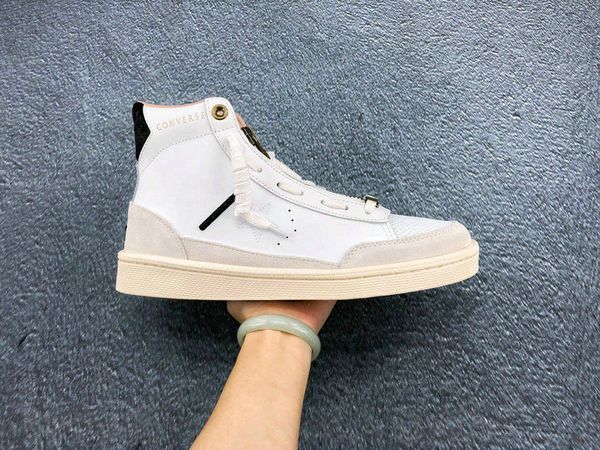 

new converse x ibn jasper pro zipper white leather chuck taylor basketball casual shoes women mens skateboard designer sport sneaekers 35-44, Black