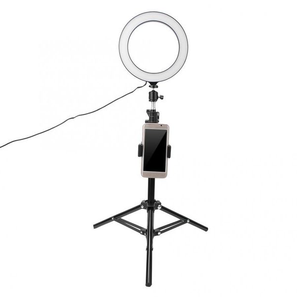 

20cm pgraphy dimmable led selfie ring light video live usb lamp with phone holder tripod