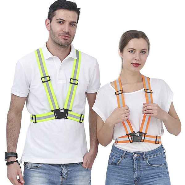 

high visibility outdoor reflective elasticity safety vest fit running cycling sport outdoor clothes reflective vest tools, Black