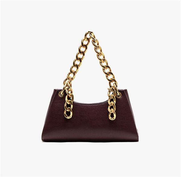 

european and american designer handbag rough metal chain underarm bags street p burst crocodile design stick bag shoulder bag 2