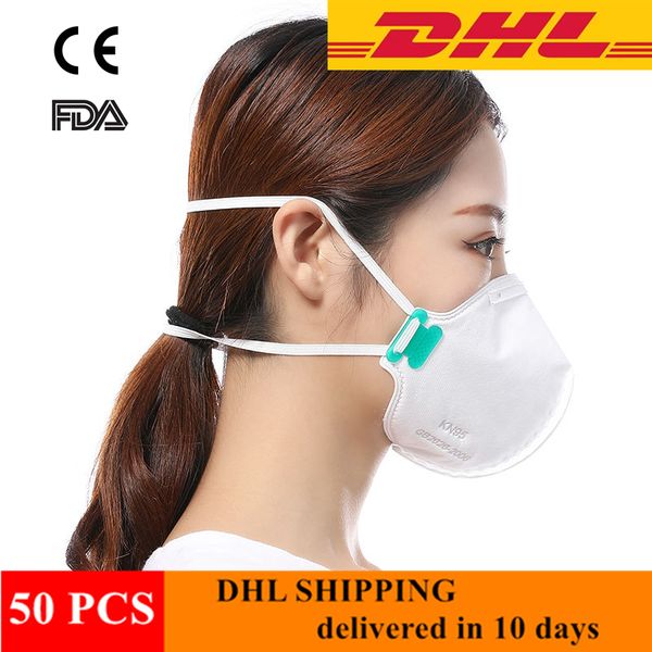 

dhl shipping 50 pcs/lot kn95 face mask anti-dust, 95% filtering masks respirator ffp2 anti infection n95 mask kf94 protector