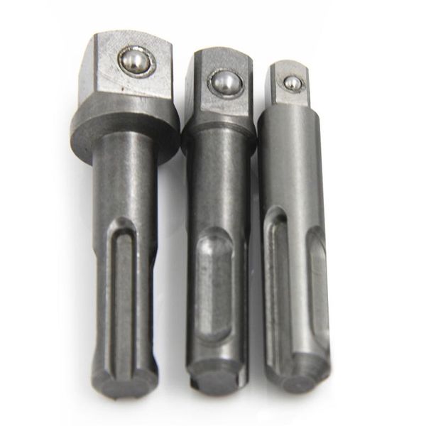 

3pcs converter home 3/8 1/4 1/2" tools socket driver durable sds accessories drill bit adaptor mini impact rod hex shank