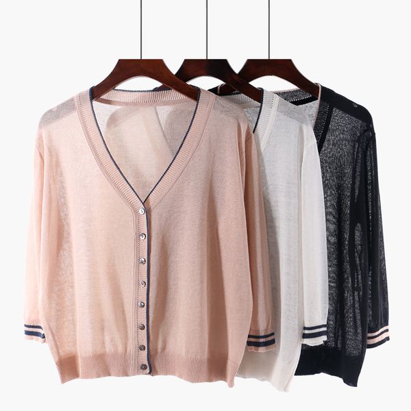 

fashion women's cardigan shawl knitted sweater summer short sweater women cardigans knitwear sweet candy color crochet, White;black