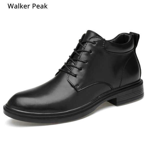 

big size 35--50 fashion winter shoes design genuine leather mens ankle boots high dress shoes black man basic walker