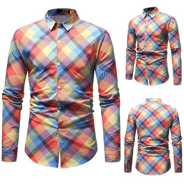 

fashionable man fashion printed blouse casual long sleeve slim shirts outwear casual spring winter new #4f12, White;black