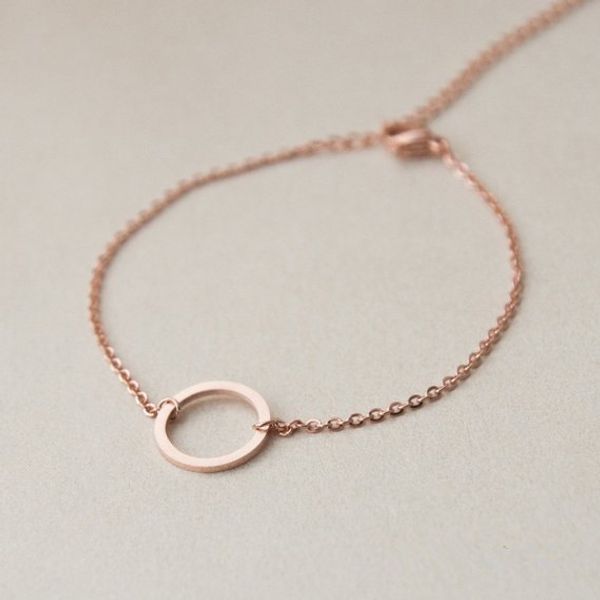 

simple dainty open circle charm bracelets circle outline bracelets eternity karma circle round bracelets for women gift jewelry, Golden;silver