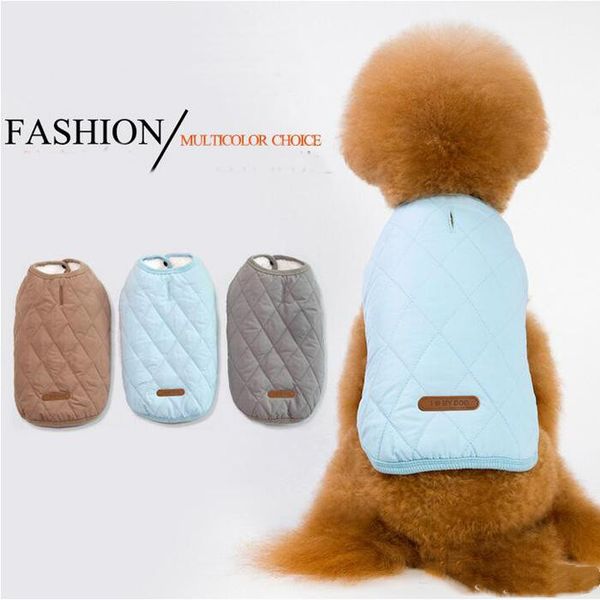 

new pet dog winter warm vests puppy cotton jacket rhombus pattern cloth for chihuahua teddy clothing