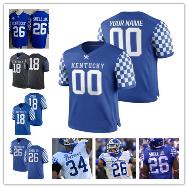 

kentucky wildcats 26 benny snell jr. 12 chance poore 66 george blanda custom any name number men women youth 2019 ncaa 150th jersey, Black;red