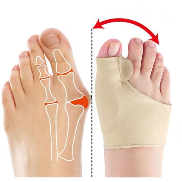

1pair big bone orthopedic bunion correction pedicure socks silicone hallux valgus corrector braces toes separator feet care tool, Blue;black
