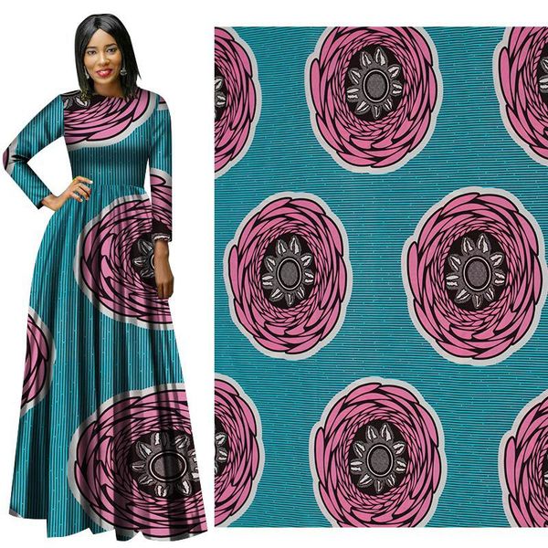 New Tecido de algodão macio Moda cera Africano círculo Tecido Imprimir partern Fabric Batik Ankara Africano para a terno vestido de festa