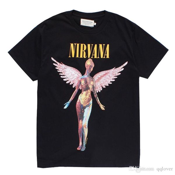 

angel версия для печати футболка мужская с коротким рукавом хлопок летний новый пара t-shirt angel печать tide бренда с коротким рукавом, White;black