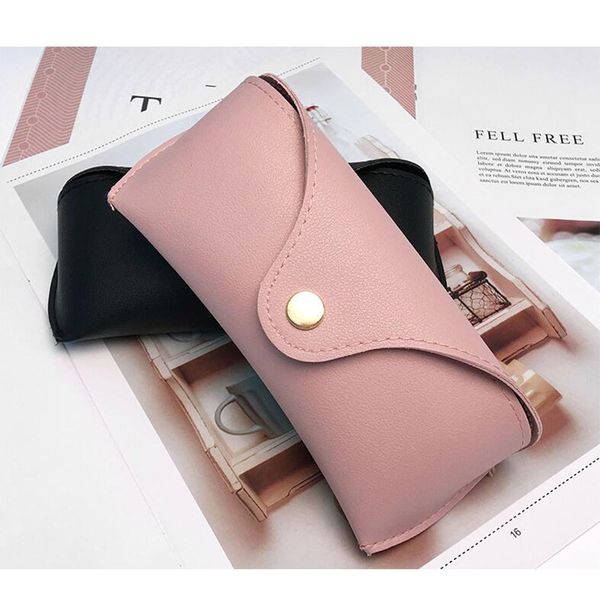 

new leather glasses case for men waterproof hard frame eyeglass case women sunglasses button box, Silver