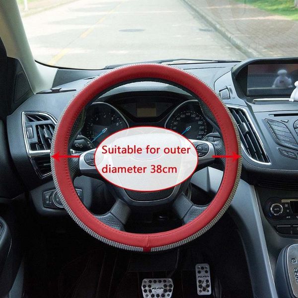 

new novel shinning crystal car steering wheel cover soft leather with beautiful rhinestones cool steering wheel cover