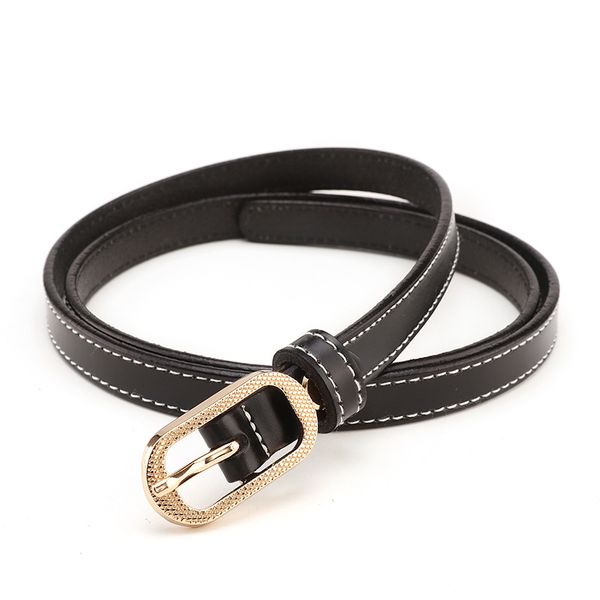 

himunu] fashion belts for women vintage cowskin female belt designer genuine leather women belt thin 6 colors cinturones mujer, Black;brown