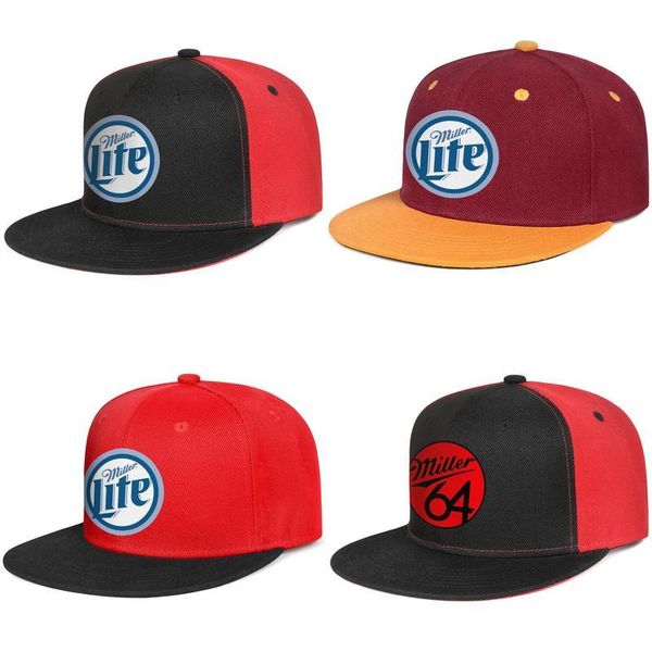 

miller lite logo mens and women snap back baseballcap custom blank hip hopflat brimhats 64 logo home of the original beer, Blue;gray
