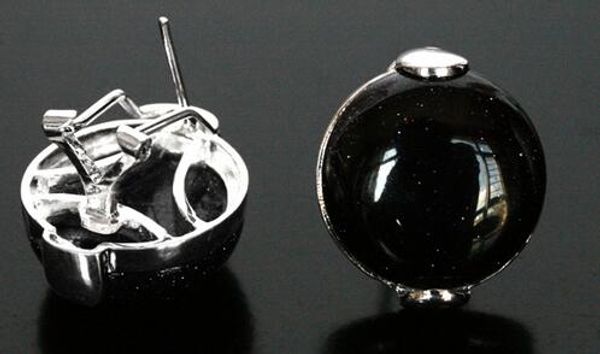 

estilo simple de plata 18mm arena azul pendientes jade, White
