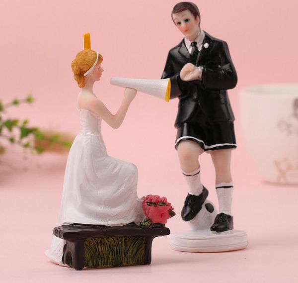 

couple figurine no.1 football fan resin craft ornaments style mini statue for home decor wedding birthday party decor