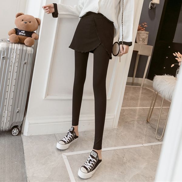 

новое поступление дизайнер женские леггинсы для осени и зимы марка две штуки для женщин роскошные мягкие женские брюки для большого размера, Black