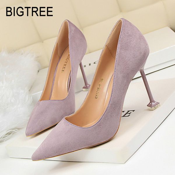 

bigtree shoes women pumps spring women high heel shoes wedding pointed toe ladies new female stiletto, Black