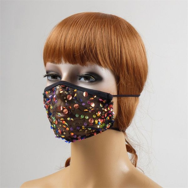 

gauze cloth mascarilla recycling protection reusable face mask sequins lace mouth respirator anti dust fashion lady man custom 7rc b2