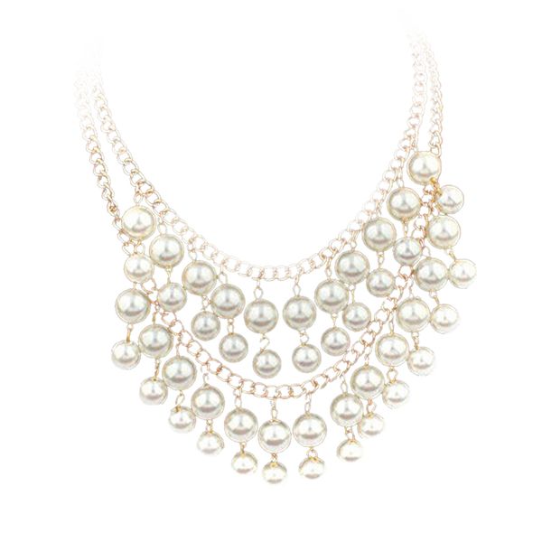 

fashion women multi-layer choker chain statement necklace, Silver