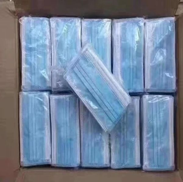 

in stock dhl fast shipping non woven disposable face mask 3 layers earloop anti-dust face surgical masks