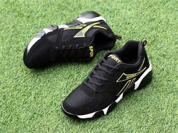 

autumn winter new men's platform sneakers outdoor men's sneakers air cushion basketball shoes, Black