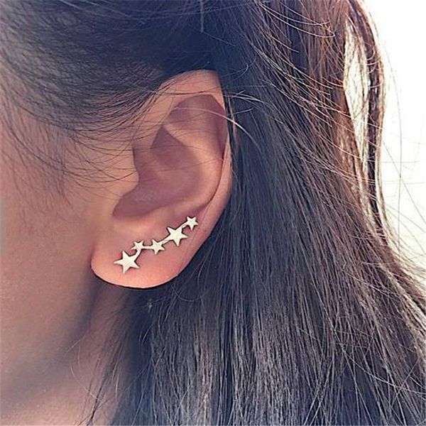 

2019 latest design brand earrings female models five stars earrings gifts for women, Silver