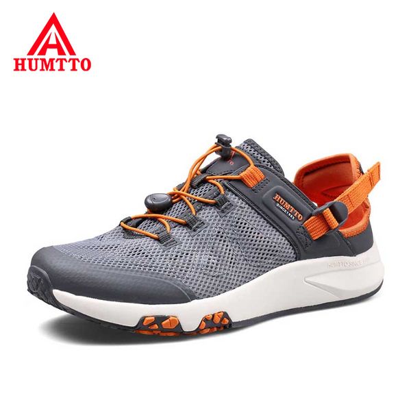 

summer fashion sandals men outdoor leather mesh beach breathable mens shoes non-slip cushioning man casual sneakers t200420, Black