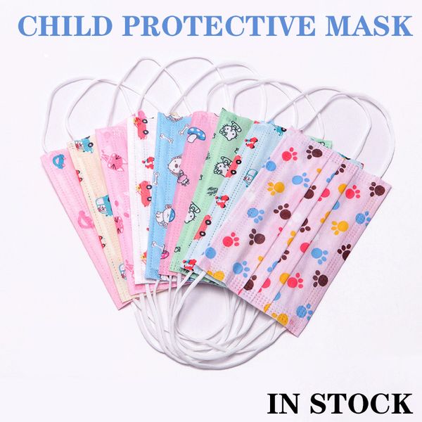 

child protective mask 3 layer disposable elastic mouth soft breathable cartoon soft breathable flu hygiene child kids face mask ppe