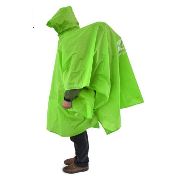 

3 in1 outdoor raincoat windbreaker multifunction camping/hiking jackets waterproof poncho nylon travel awning mat, Blue;black