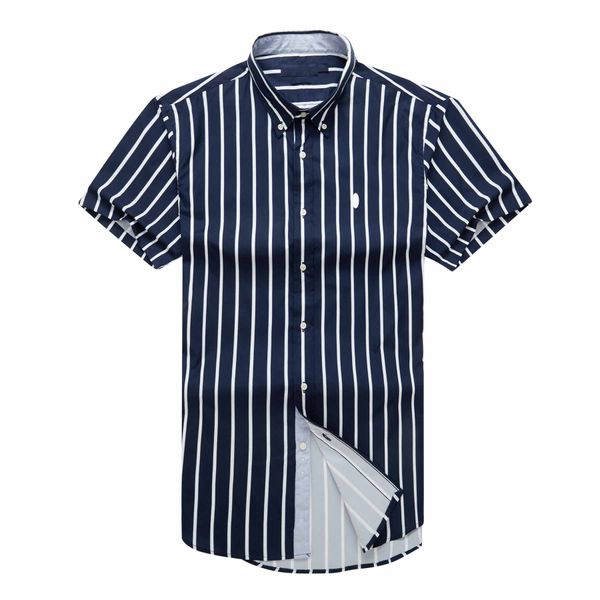 

ralph mens lauren designer short sleeve shirt luxury shirt fashion pony embroidered cotton vertical striped shirts selling, White;black