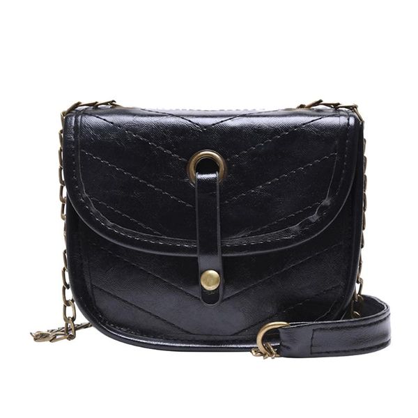

vintage women leather saddle bag retro female flap chain shoulder croddbody messenger small handbags