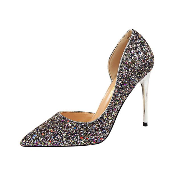 

women pumps high heels female fashion shoes summer shoe thin heels pointed toes popular shoes 20296066, Black