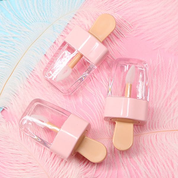 

1pc empty lip gloss tube containers cream jars diy make up tool cosmetic ice cream transparent lip balm refillable bottle