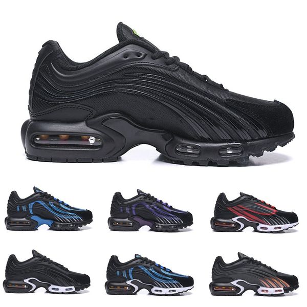 

2020 new mens women classic tn plus running shoes designer rainbow black red blue stripe tn ultra chaussure breathable mesh sneakers