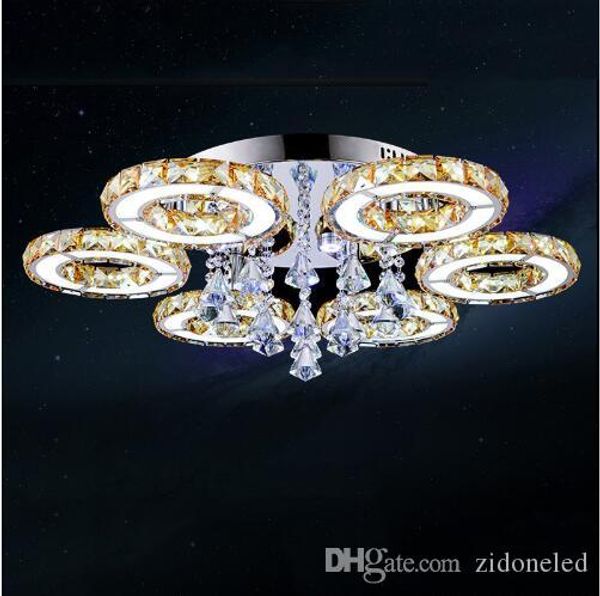 

luxury modern led crystal ceiling light crystal chandeliers 1/3/5/6/7/8 heads clear/amber crystal for foyer living room bedroom