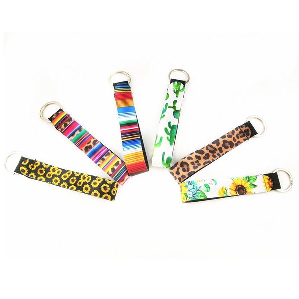

colorful printed wristlet keychains lily neoprene bag charmer pulitzer key chain leopard striped sunflower festival party gifts fa2014