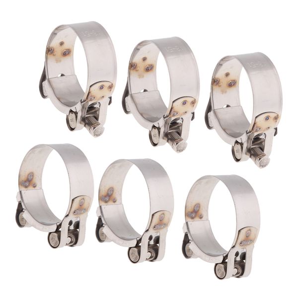 

6 x motorcycle exhaust pipe clamp clip 48-51/52-55mm