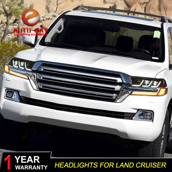 

car styling head lamp case for land cruiser headlights 200 2016-2019 all led land cruiser headlight drl