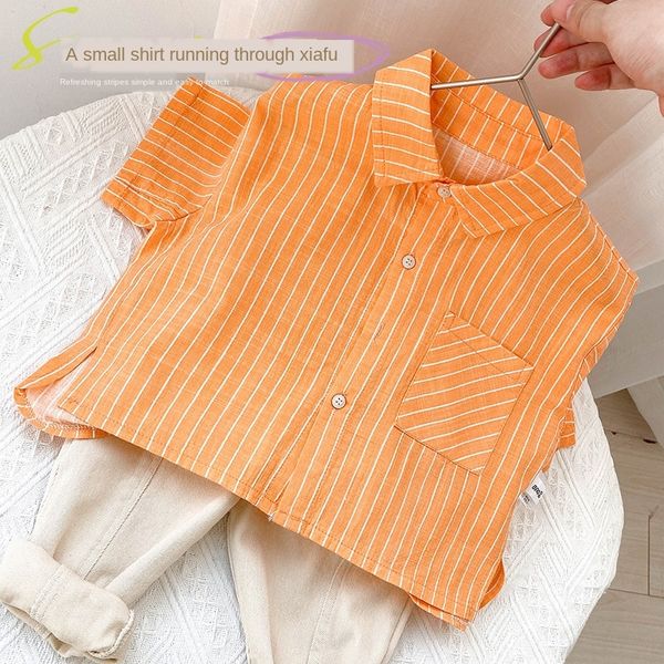 

27psi orange duoba products 2020 summer tong chen shan tong chen shan children's shirt small and medium-sized children's foreign s, White;black
