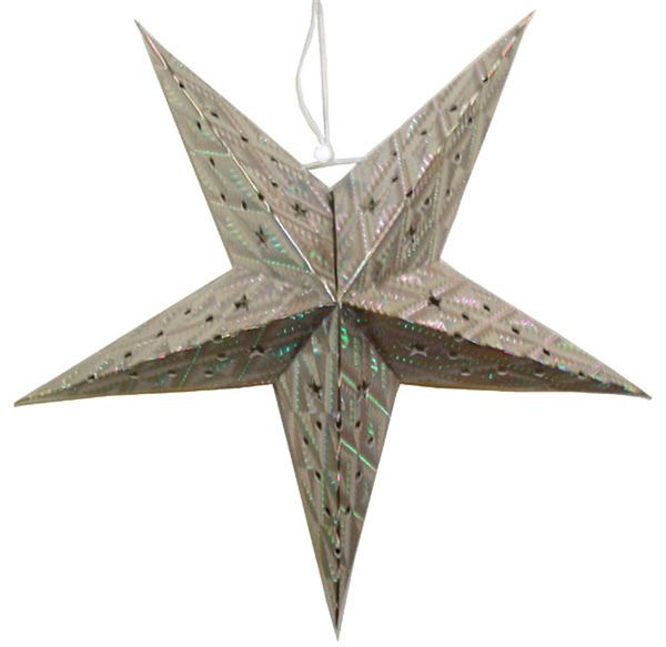 

1pc only) 60cm(24inch) silver creative paper star lanterns lamps hanging wedding party winter holiday decorations
