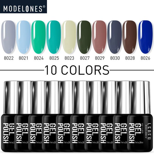 

modelones 10/16pcs soak off nail gel varnish long lasting salon nail gel semi permanent shiny glitter hybrid led lacquer, Red;pink