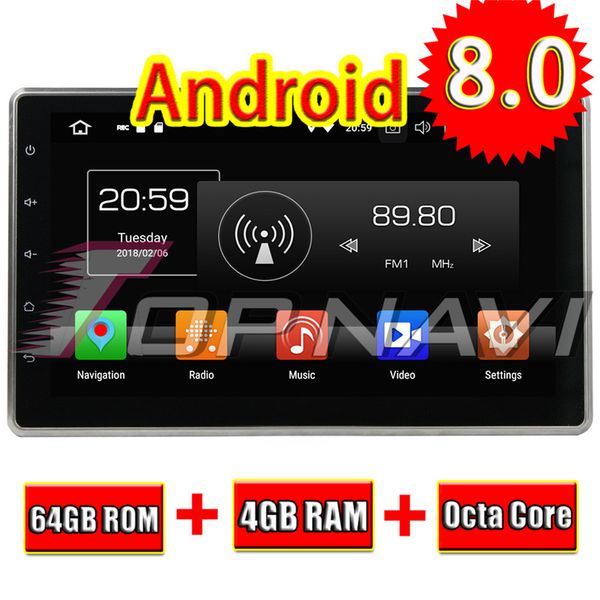 

avi android 8.0 car media center player audio for 10.1inch universal no dvd gps navigation autoaudio radio video octa core