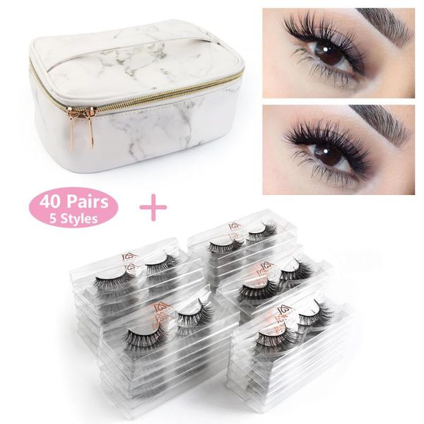 

new 20/30/40/50 pairs wholesale mink false eyelashes hand made false eyelash natural long 3d mink lashes makeup faux cils