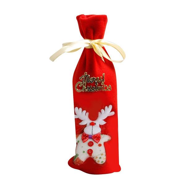 

рождество бутылки вина обложка сумка navidad банкет рождественского ужин партии xmas плюшевые симпатичные снеговики стола декор новых года п
