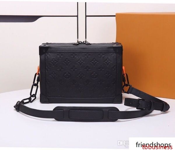 

stlye soft trunk box package taurillon monogrram cowhide messenger bag single shoulder bag man cross body bags miston-md m53288